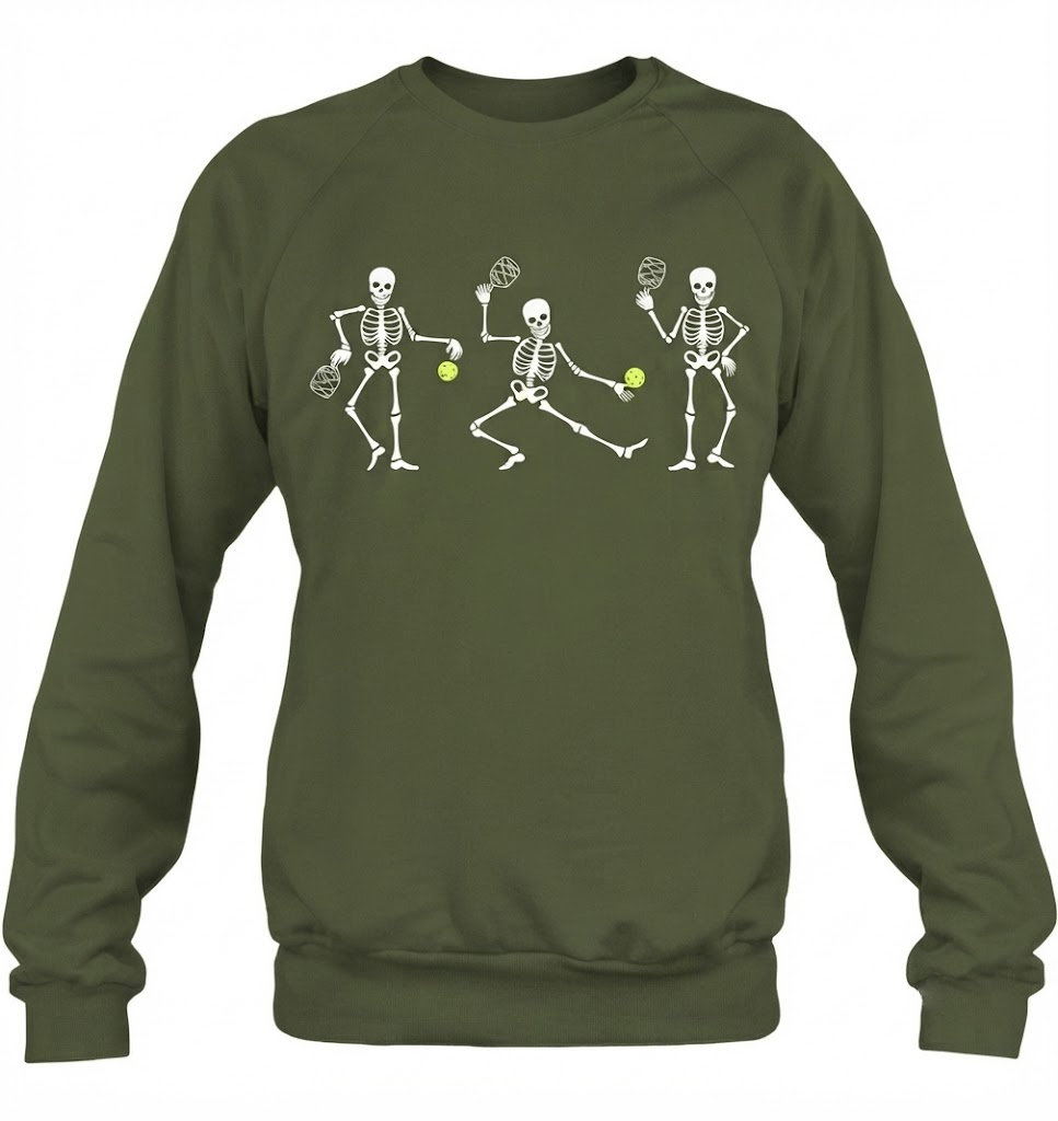 Halloween Pickleball Costume Skeletons Playing Pickleball Shirt
