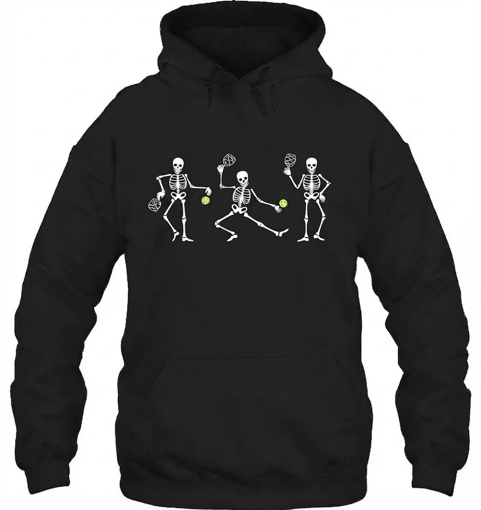 Halloween Pickleball Costume Skeletons Playing Pickleball Shirt