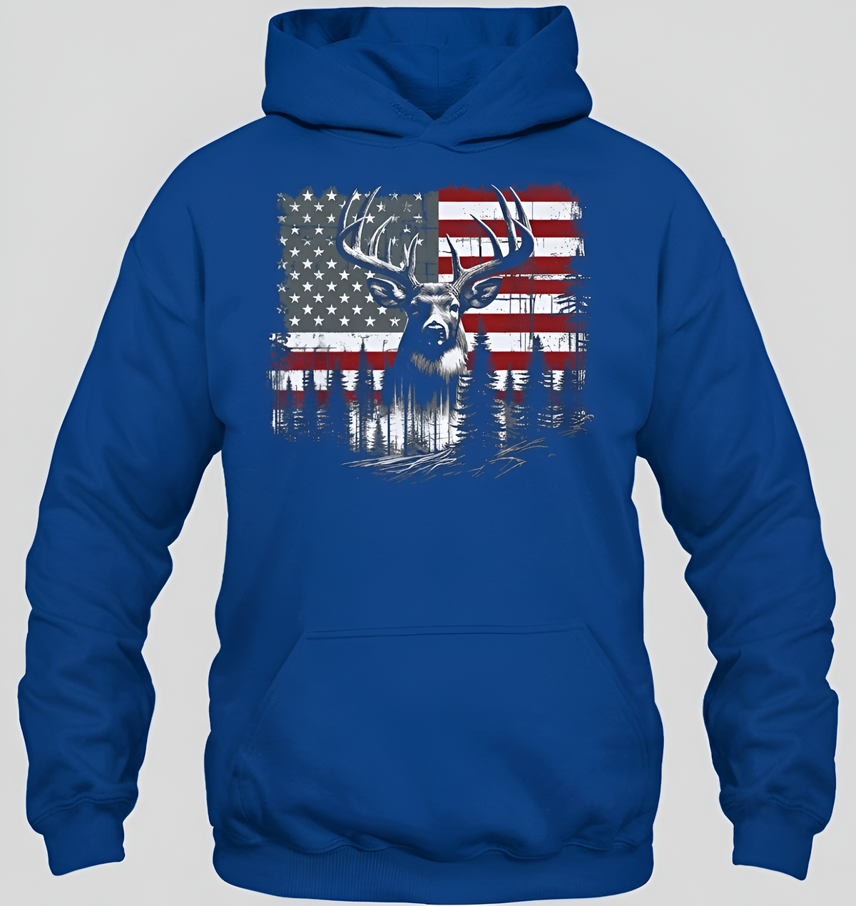 Deer Hunting American Flag Whitetail Buck Antlers Hunting Shirt