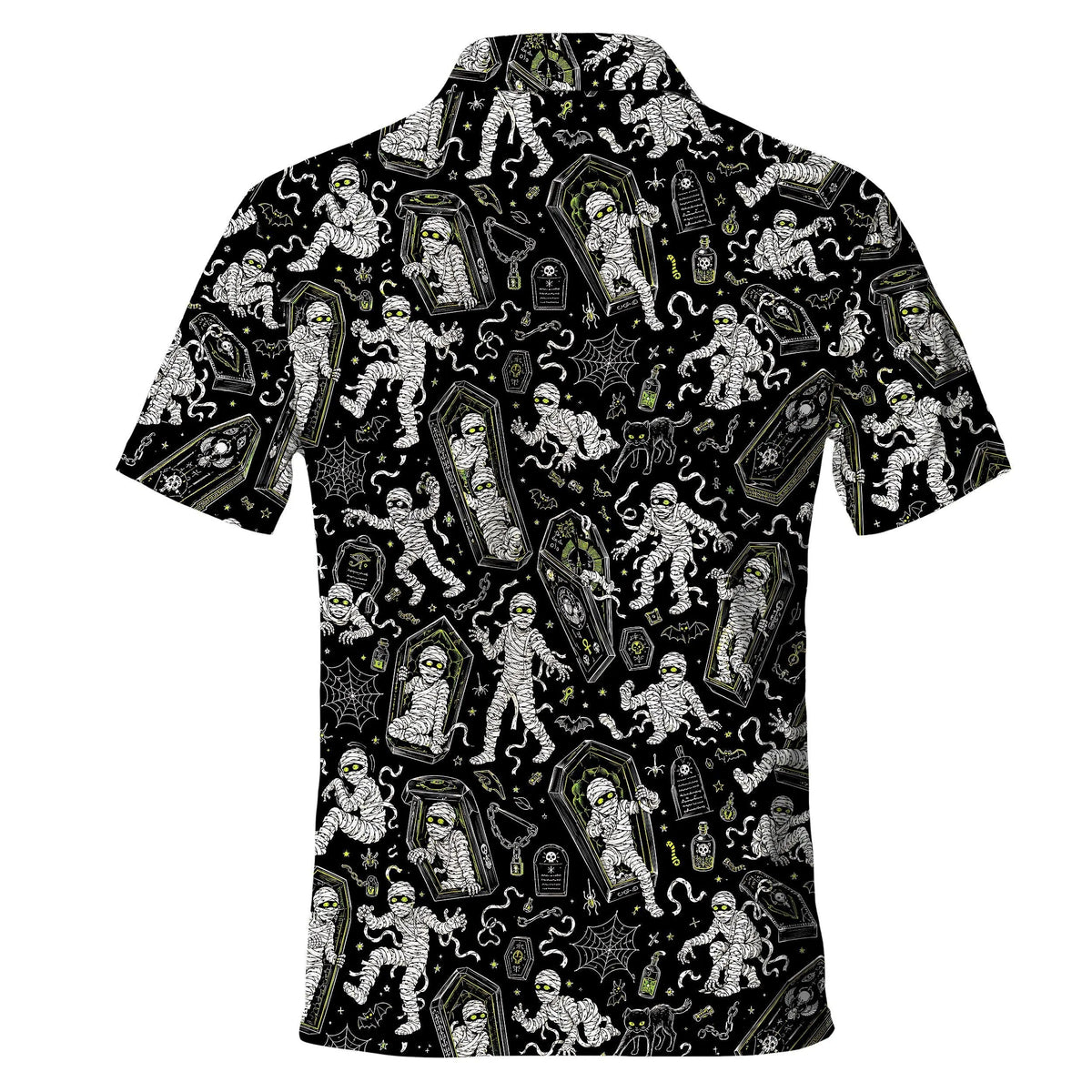 Mummy Coffin Black Cat Polo Shirt