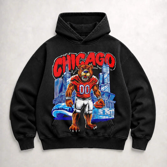 Vintage Chicago Football Washed Hoodie