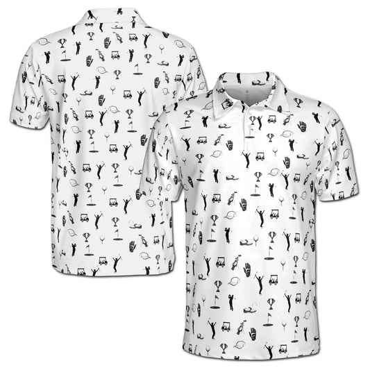 Funny Golfer Silhouette Golf Polo Shirt