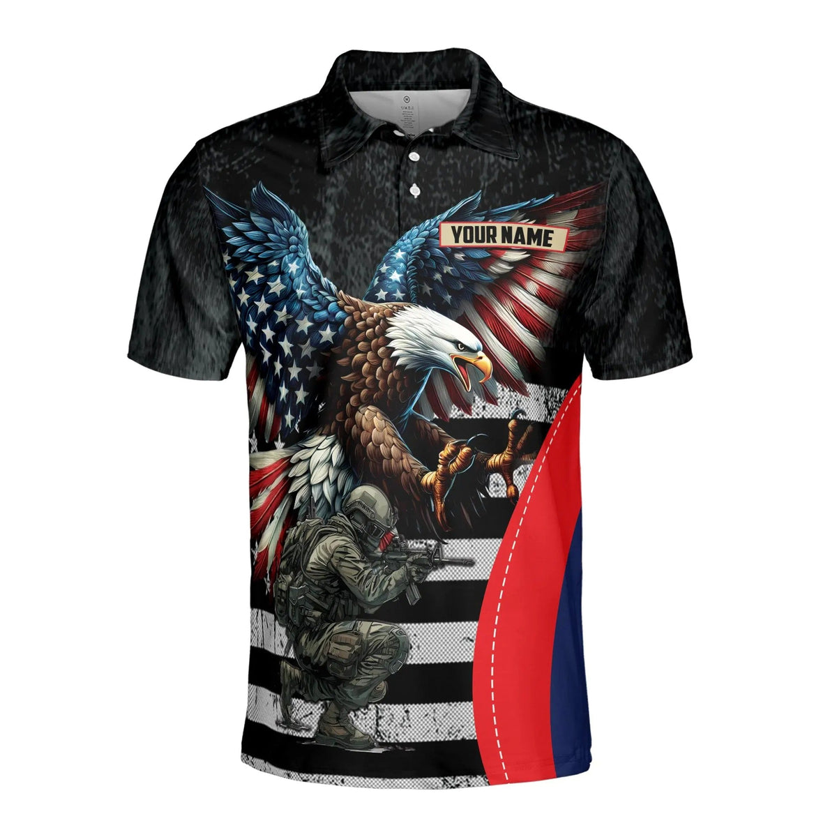 Custom Name U.S. Veteran Eagle Polo Shirt