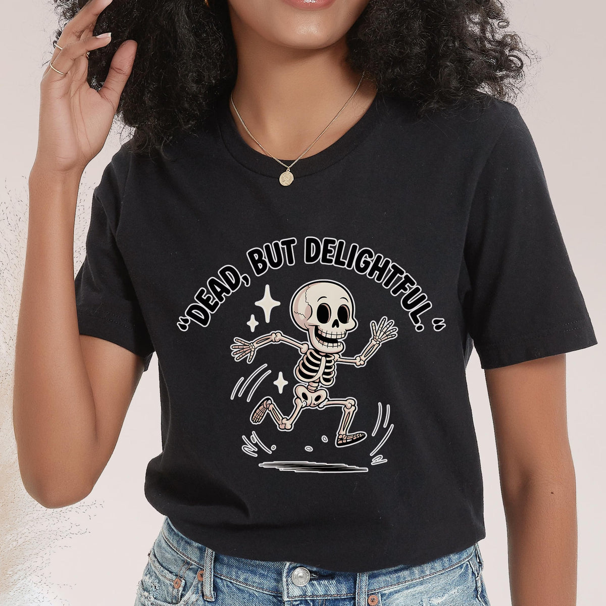 Dead But Delightful Skeleton Halloween Shirt