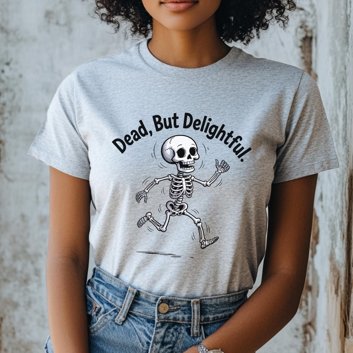 Dead But Delightful Skeleton Halloween Shirt