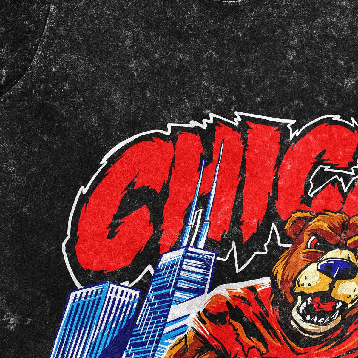 Vintage Chicago Football Washed Hoodie