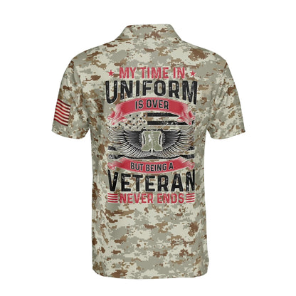 Custom Name Veteran Camo Polo Shirt
