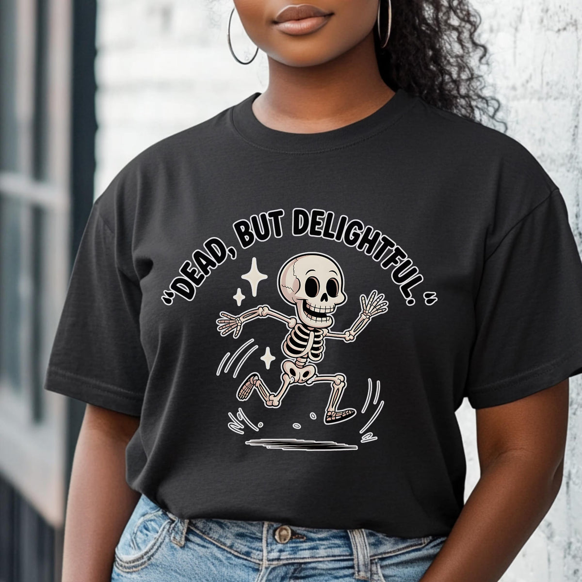 Dead But Delightful Skeleton Halloween Shirt