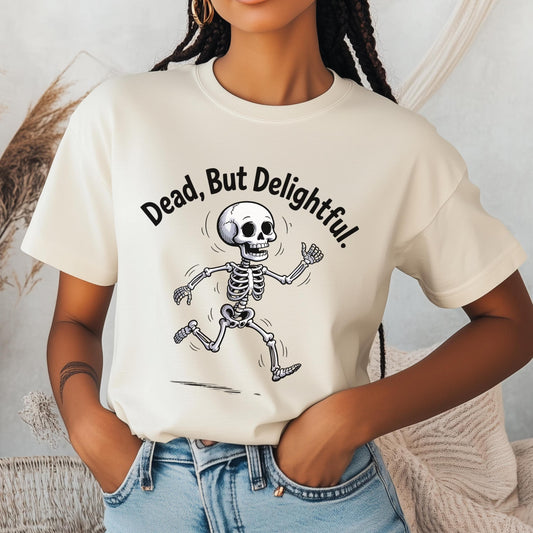 Dead But Delightful Skeleton Halloween Shirt