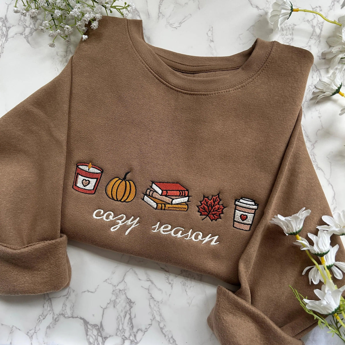 Embroidered Cozy Season Pumpkin Bookish Sweatshirt
