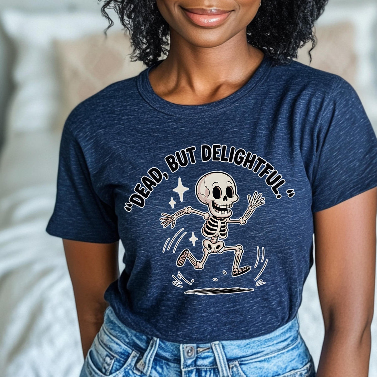 Dead But Delightful Skeleton Halloween Shirt