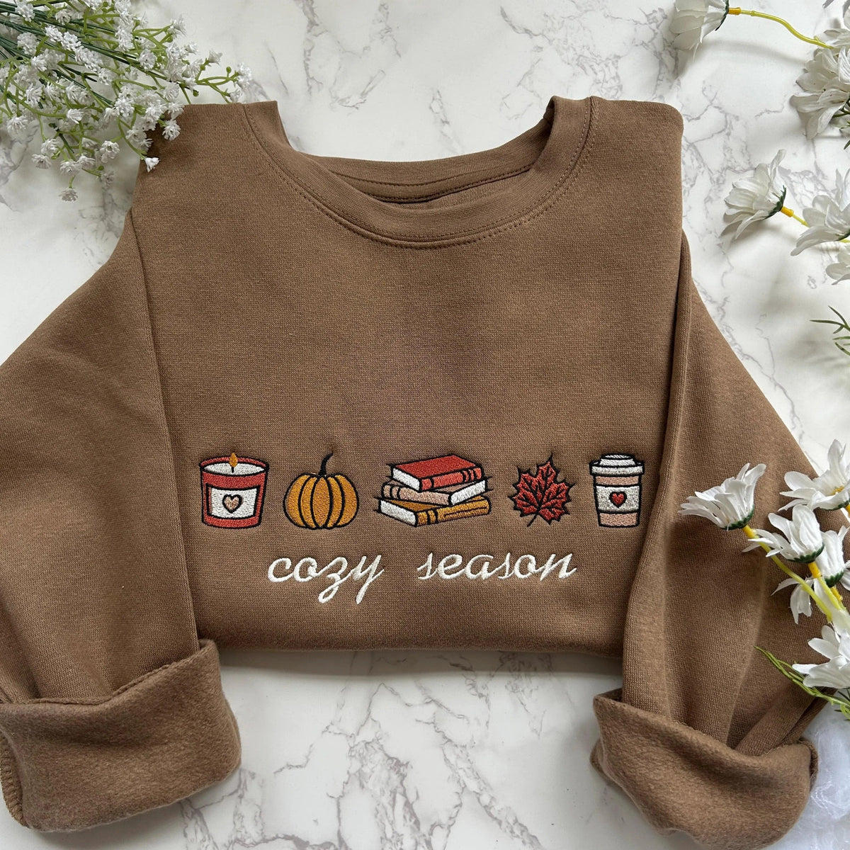 Embroidered Cozy Season Pumpkin Bookish Sweatshirt