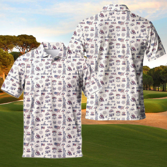 Patriotic USA Eagle & Liberty Polo Shirt