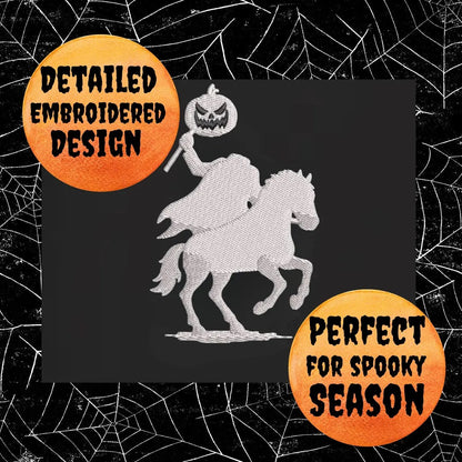 Gothic Headless Horseman Embroidered Polo Shirt