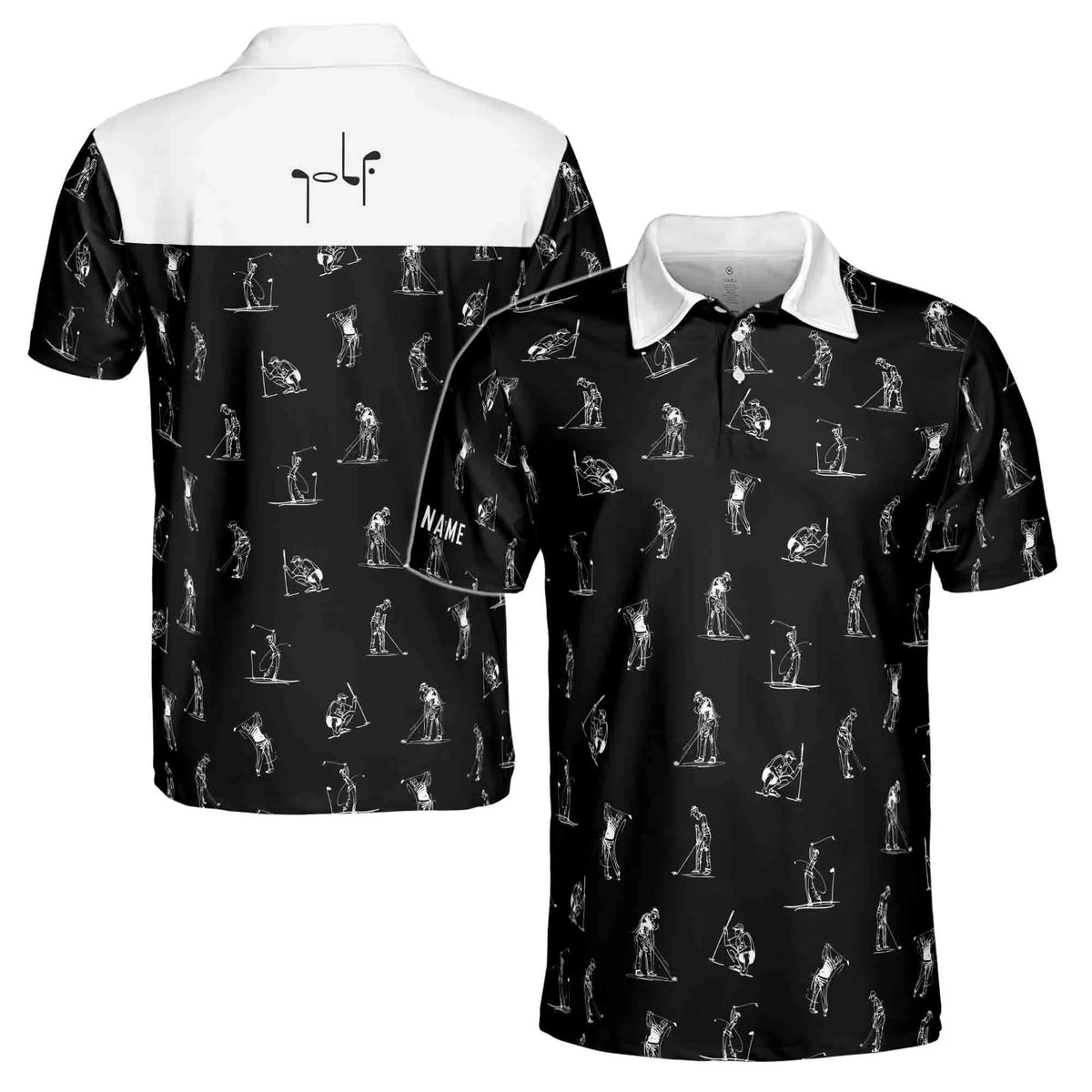 Custom Name Man Play Golfer Polo Shirt