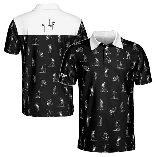 Custom Name Man Play Golfer Polo Shirt