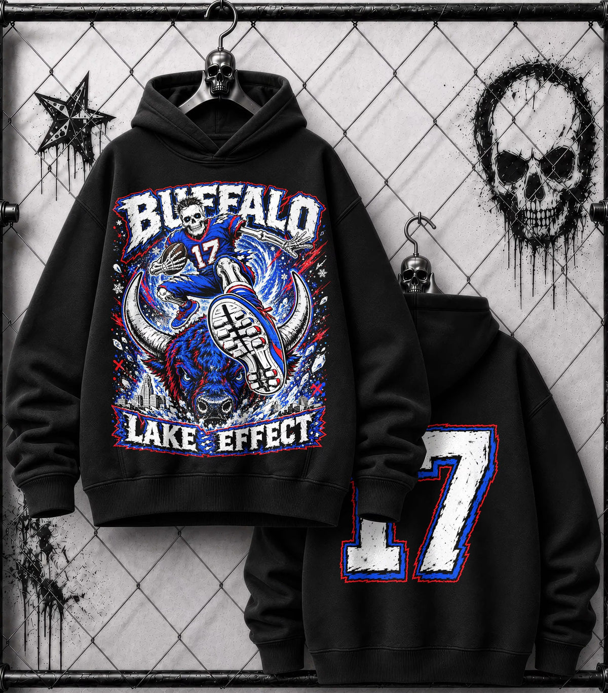 Vintage Buffalo Football Washed Hoodie