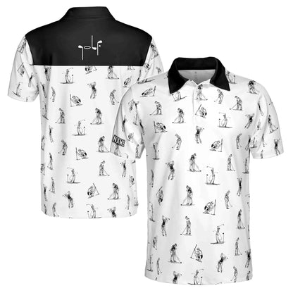 Custom Name Man Play Golfer Polo Shirt