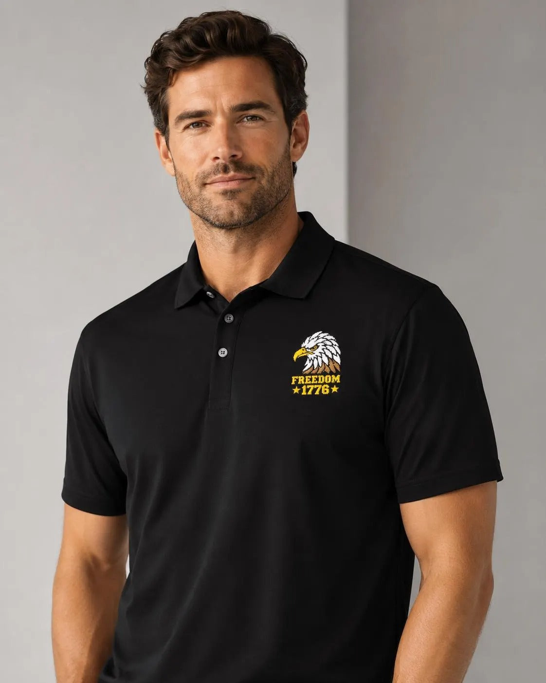 Freedom Eagle 1776 Patriotic Polo Shirt