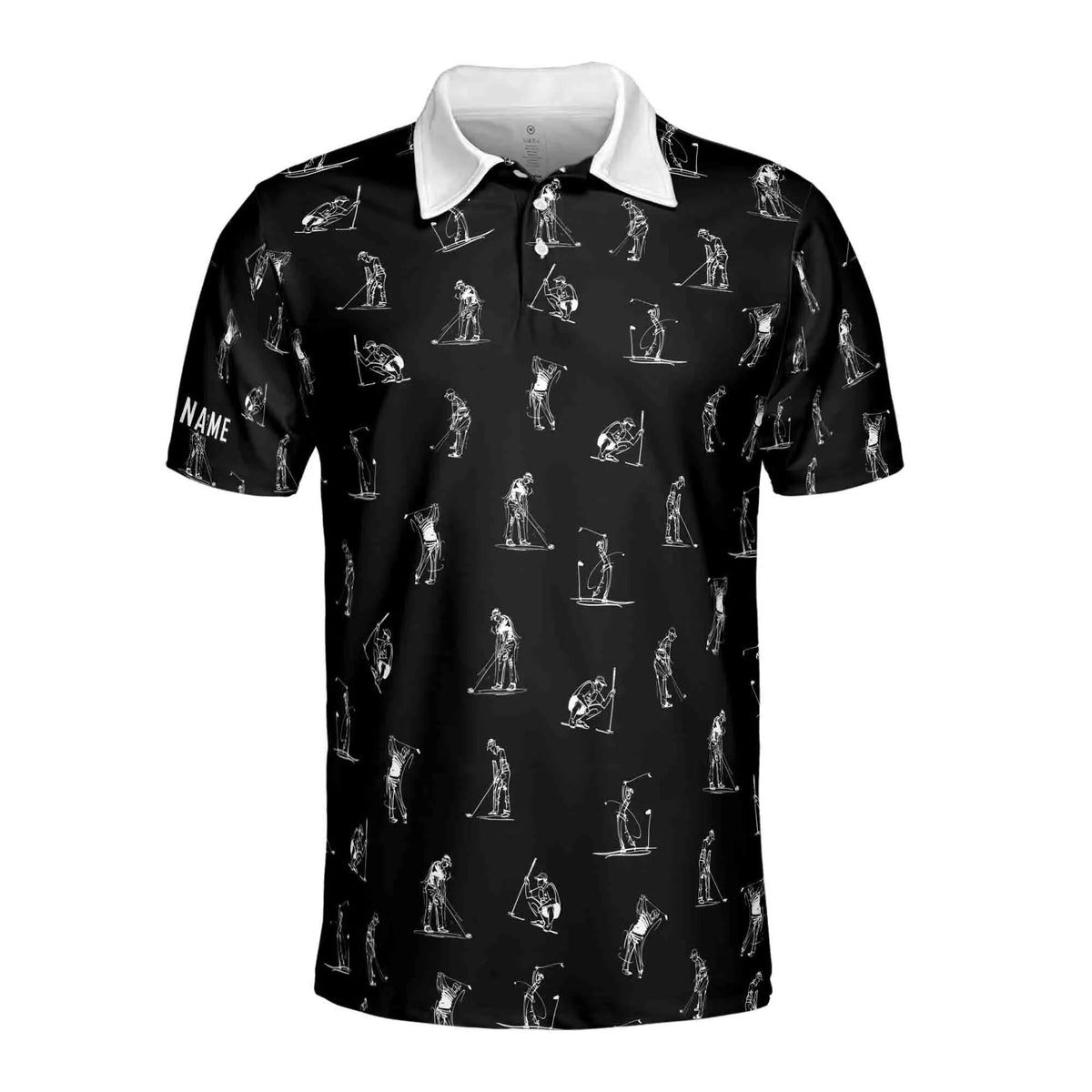 Custom Name Man Play Golfer Polo Shirt