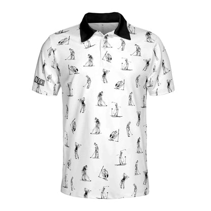 Custom Name Man Play Golfer Polo Shirt