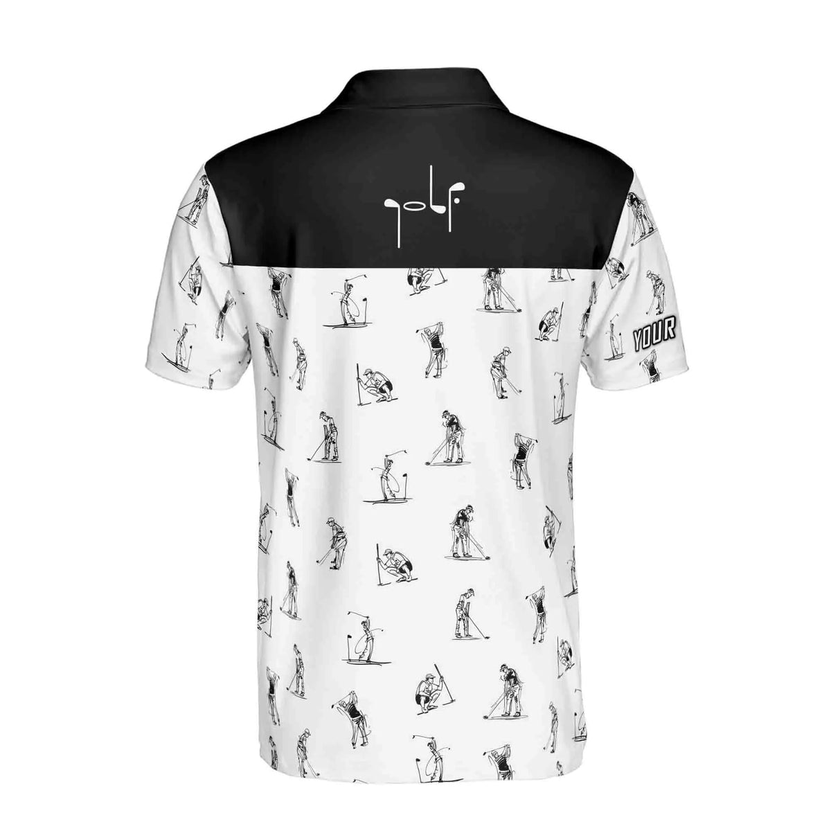 Custom Name Man Play Golfer Polo Shirt