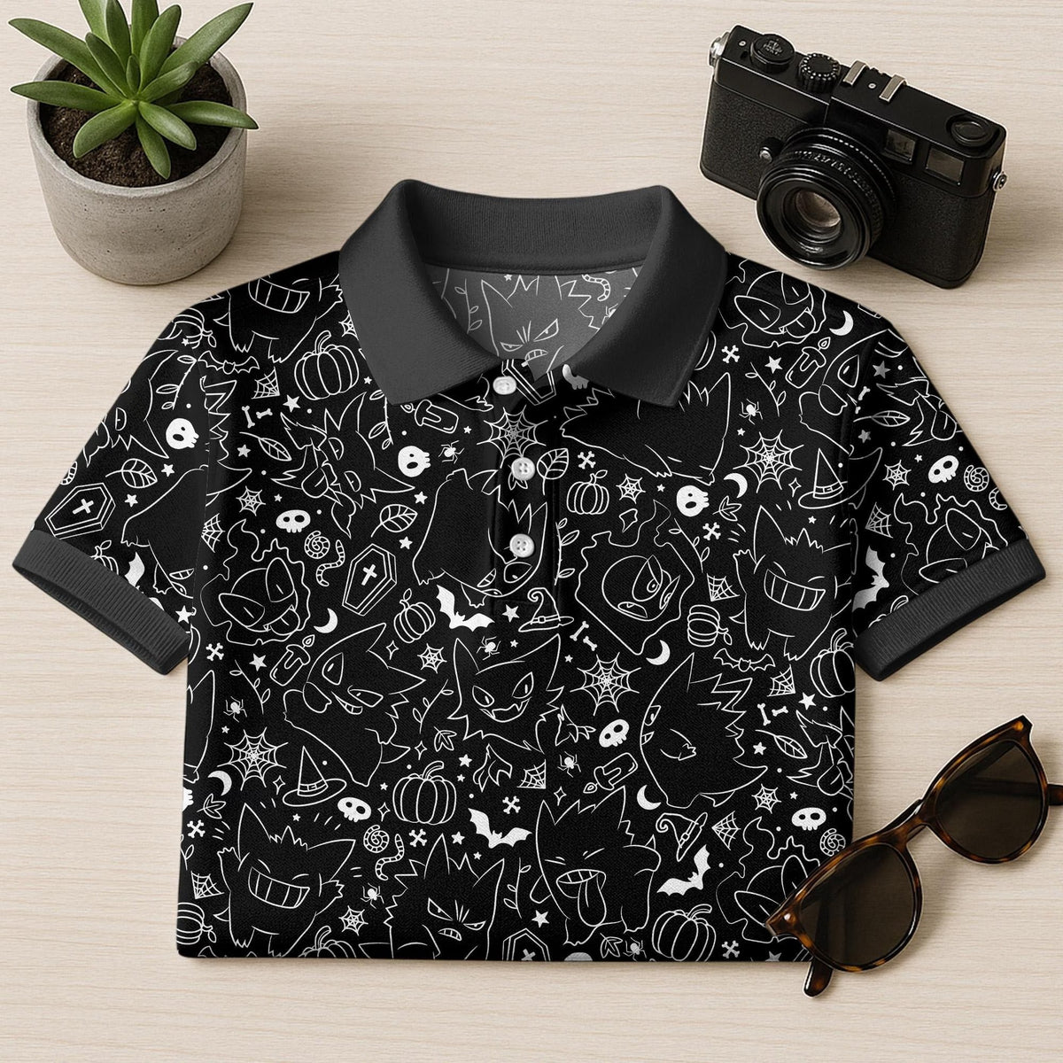 Gengar Spooky Ghost Polo Shirt