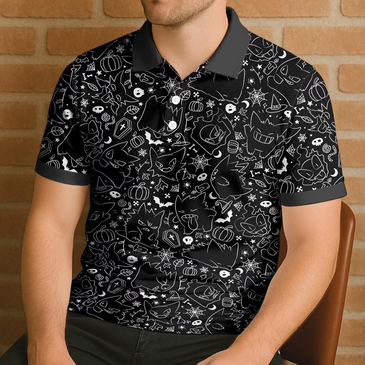Gengar Spooky Ghost Polo Shirt