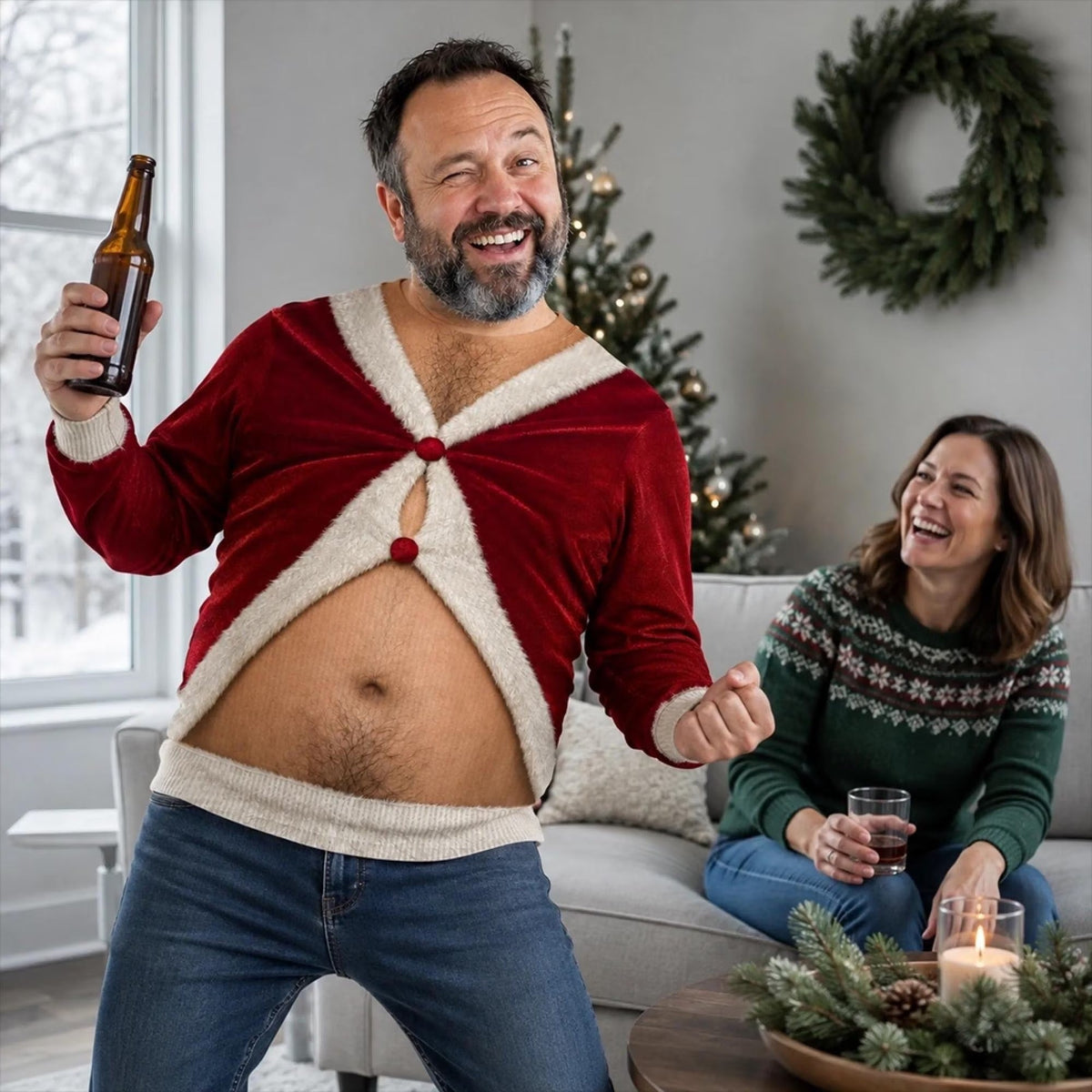 Hairy Chest Ugly Christmas Sweater