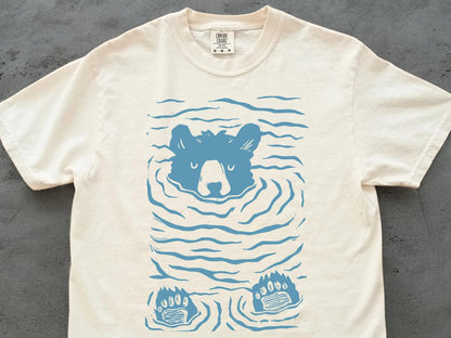 Minimalist Linocut Bear Nature Shirt