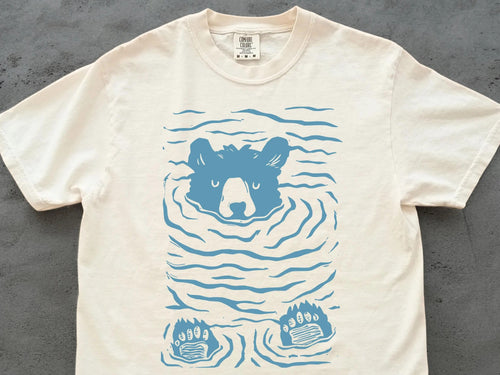 Minimalist Linocut Bear Nature Shirt