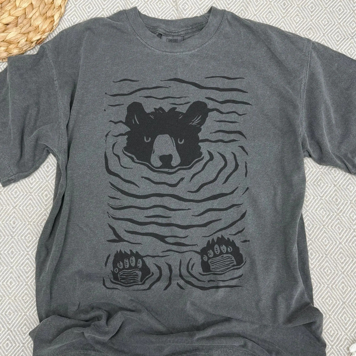 Minimalist Linocut Bear Nature Shirt