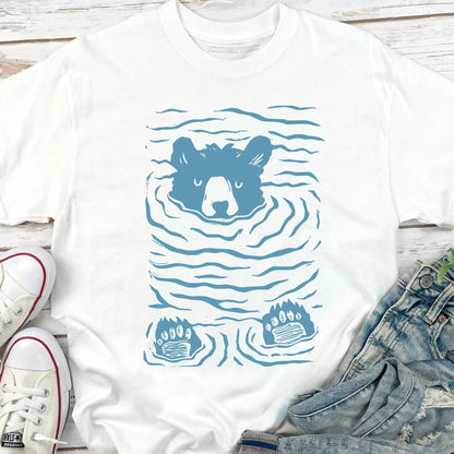 Minimalist Linocut Bear Nature Shirt