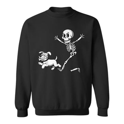 Skeleton Chasing Dog Halloween Shirt