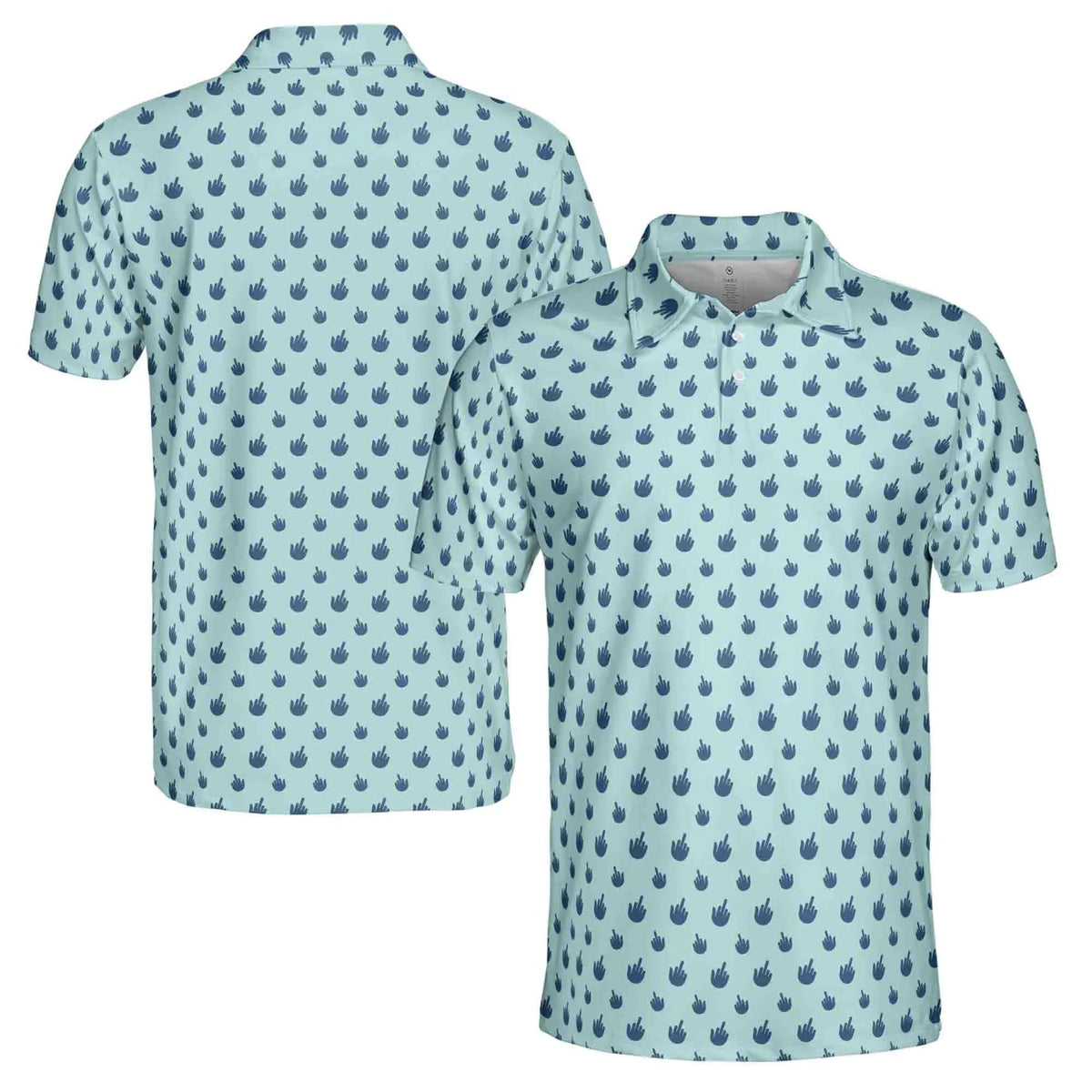 Funny Middle Finger Doodle Golf Polo Shirt #2