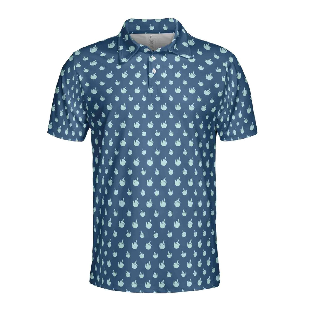 Funny Middle Finger Doodle Golf Polo Shirt