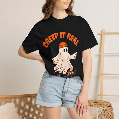 Retro Skateboard Creep It Real Ghost T-Shirt
