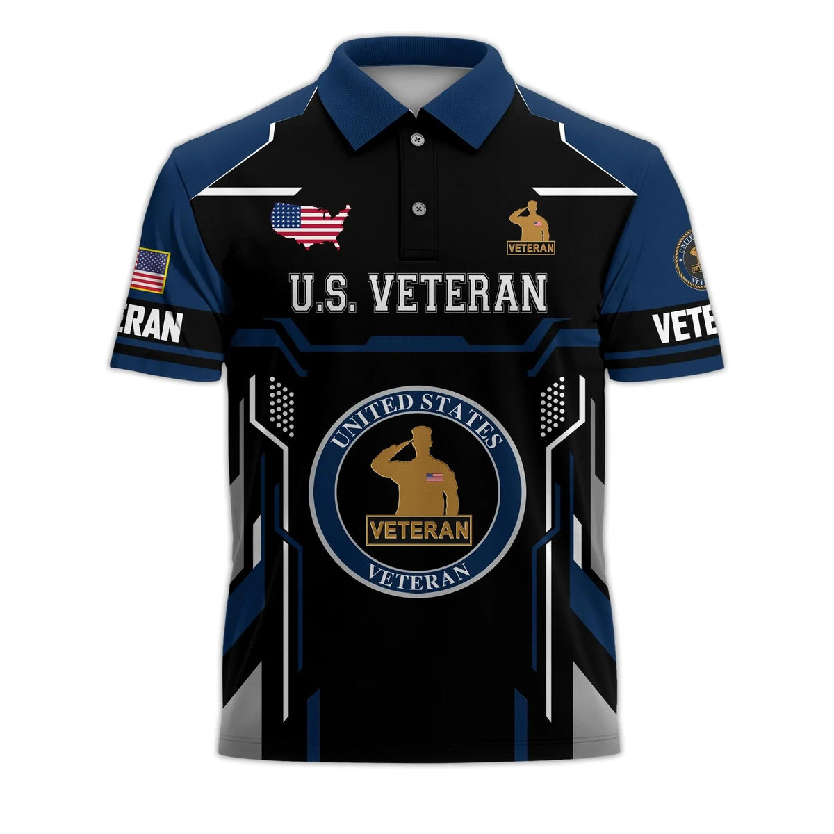 Premium U.S. Veteran Embroidered Polo Shirt