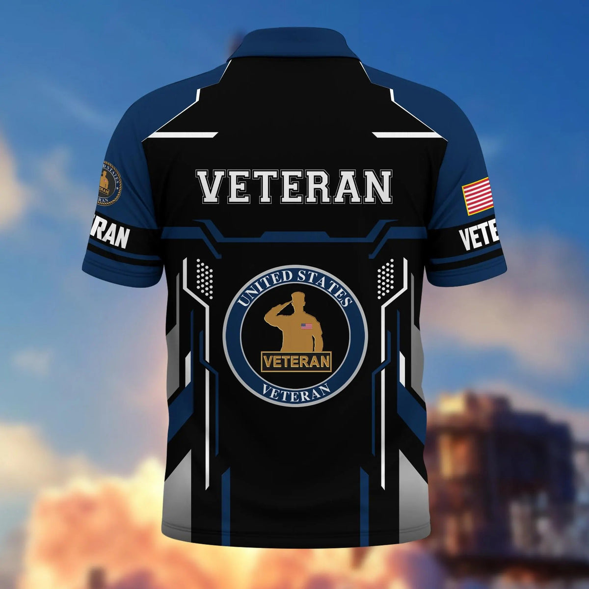 Premium U.S. Veteran Embroidered Polo Shirt