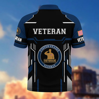 Premium U.S. Veteran Embroidered Polo Shirt