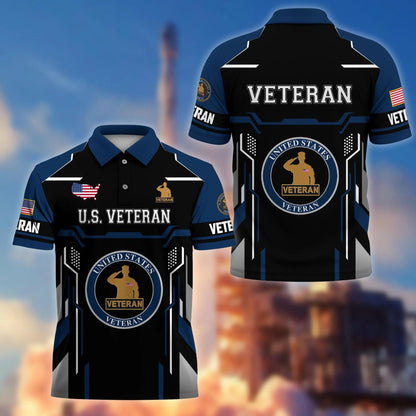 Premium U.S. Veteran Embroidered Polo Shirt
