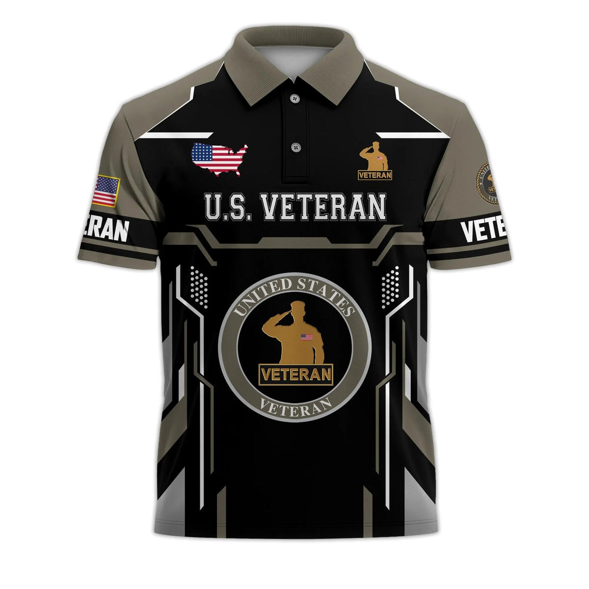 Premium U.S. Veteran Embroidered Polo Shirt
