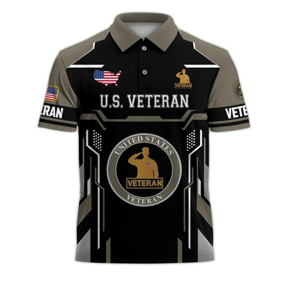 Premium U.S. Veteran Embroidered Polo Shirt