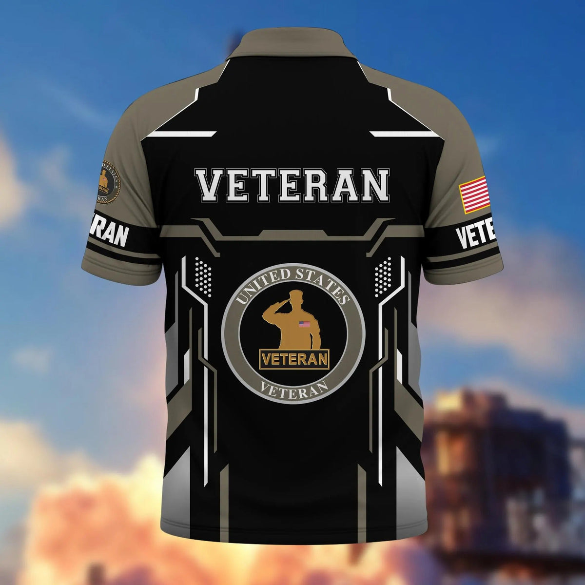 Premium U.S. Veteran Embroidered Polo Shirt