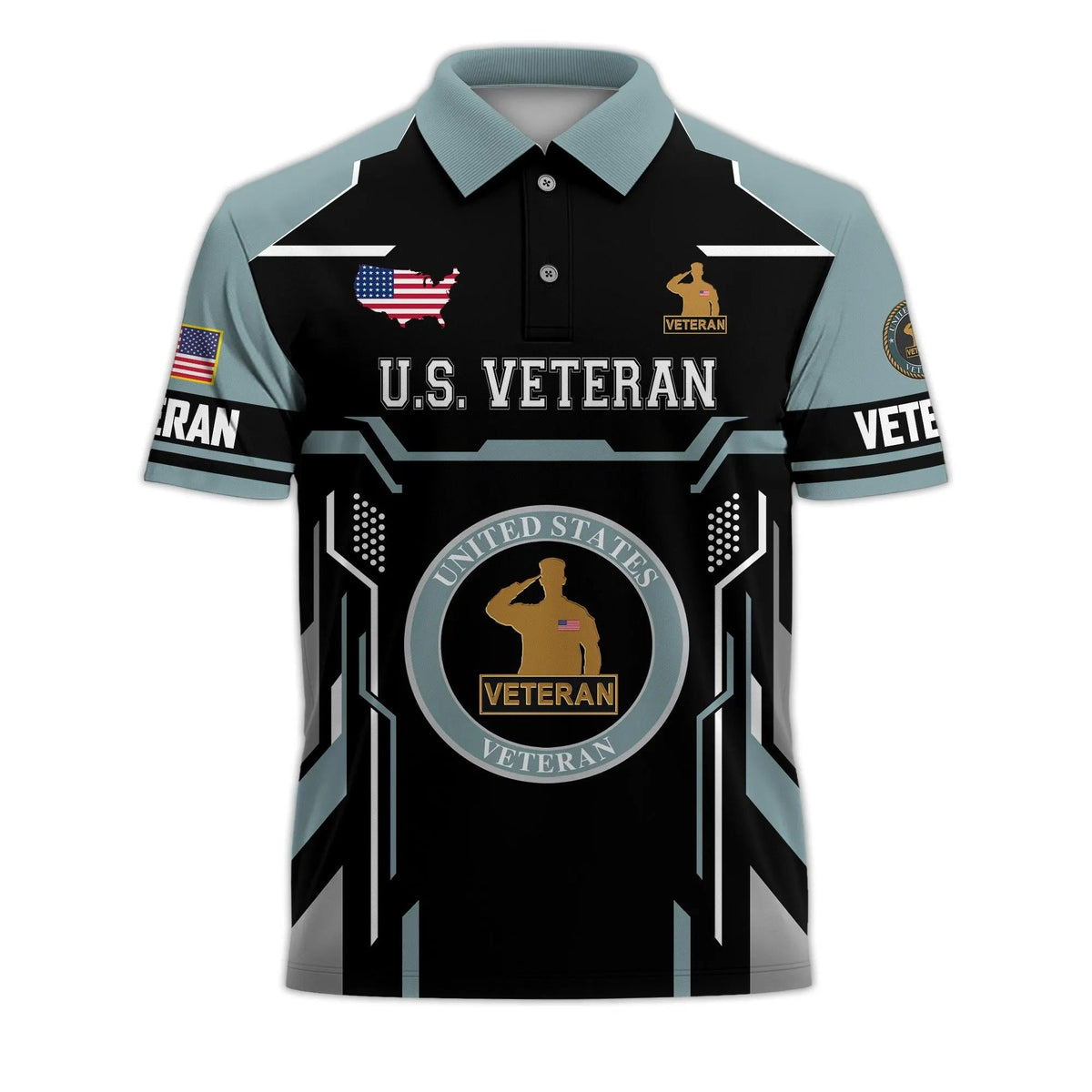 Premium U.S. Veteran Embroidered Polo Shirt
