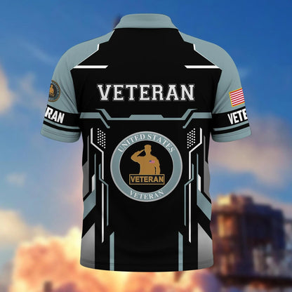Premium U.S. Veteran Embroidered Polo Shirt