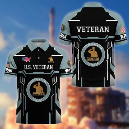 Premium U.S. Veteran Embroidered Polo Shirt