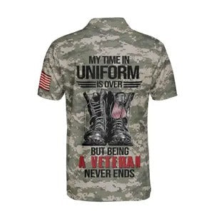 Custom Name U.S. Veteran Military Camo Polo Shirt