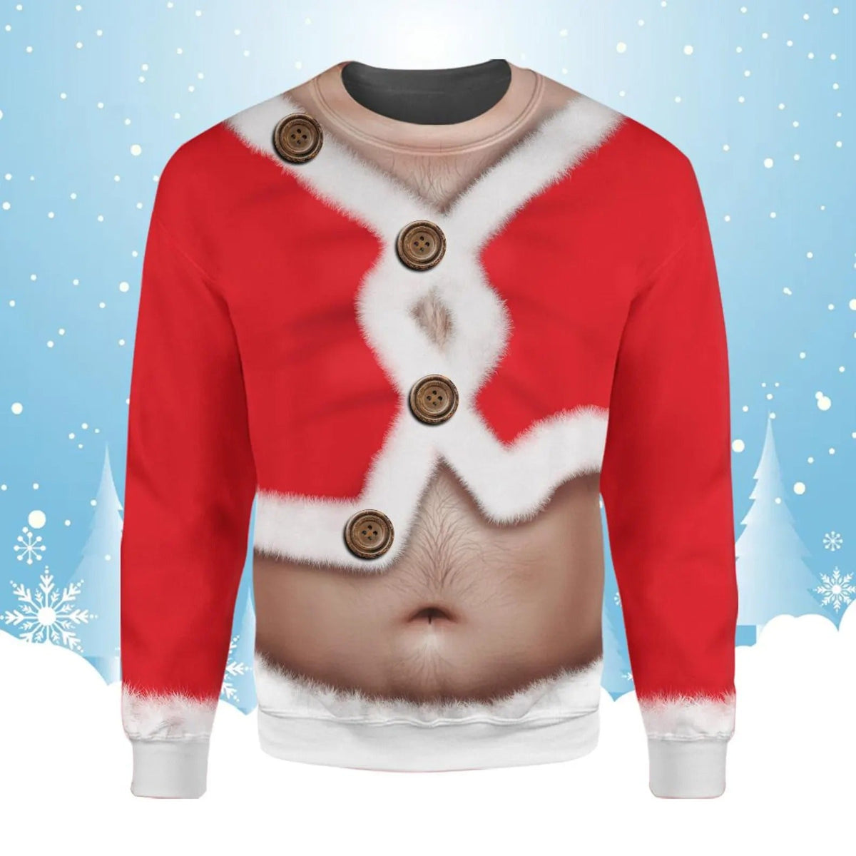 Funny Santa Belly Ugly Christmas Sweatshirt