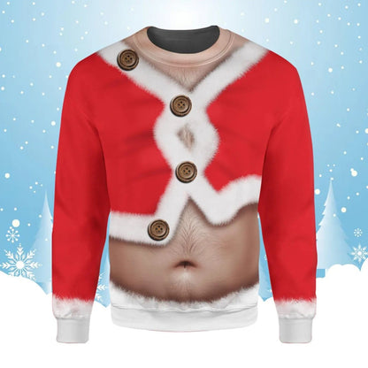 Funny Santa Belly Ugly Christmas Sweatshirt